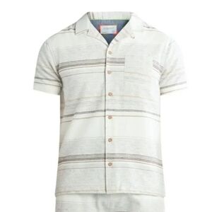 Fly By Night Tour Striped Short Sleeve Button Up Shirt Size XL